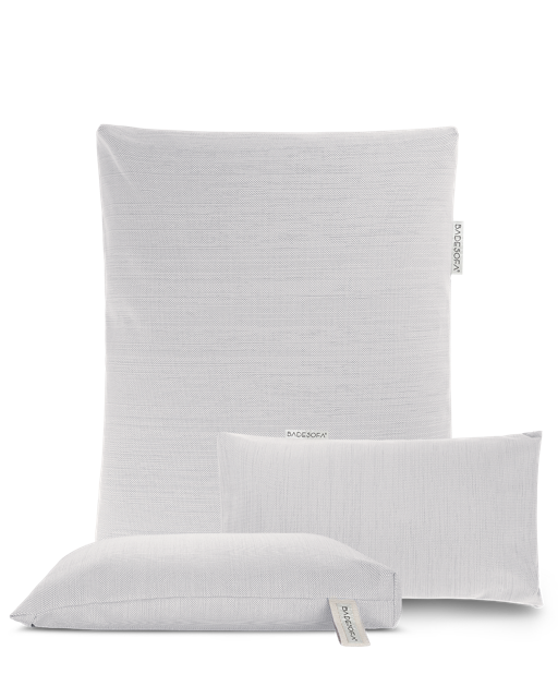 Badesofa Rückenkissen Größe Large, Sitzkissen und Fusskissen in Hellgrau 